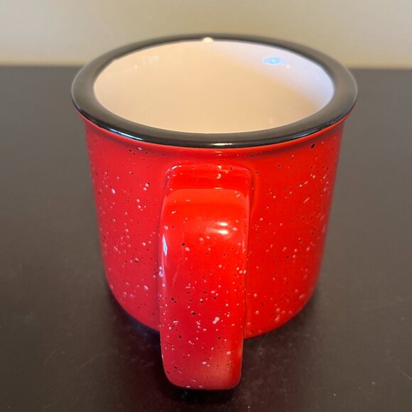 Red Camping Style Stoneware Mug with White & Black Speckles ~ Campfire Mug - Picture 4 of 6